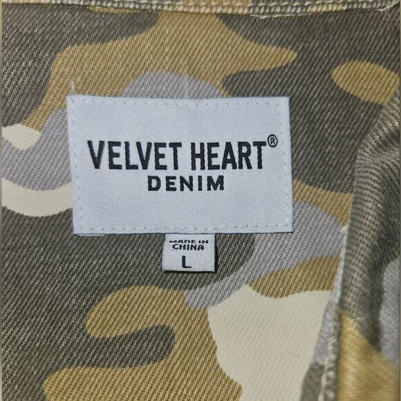 Velvet Heart Denim Camoflauge Military Jacket Size L - Picture 3 of 7